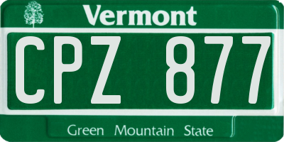 VT license plate CPZ877
