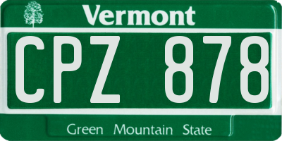 VT license plate CPZ878