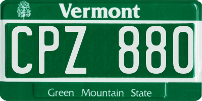 VT license plate CPZ880
