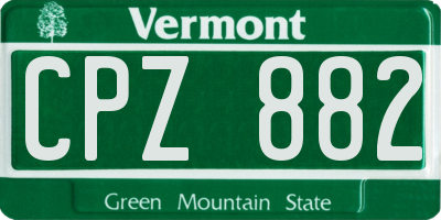 VT license plate CPZ882