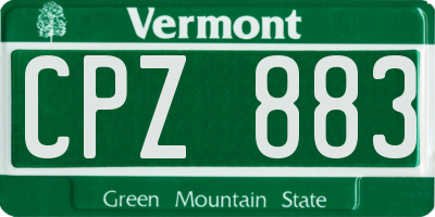 VT license plate CPZ883