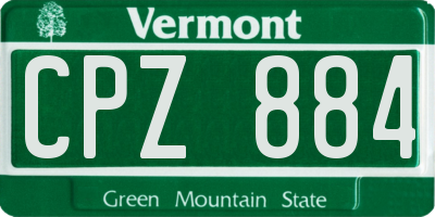 VT license plate CPZ884