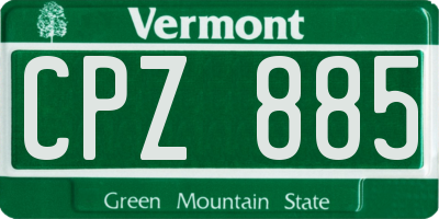 VT license plate CPZ885