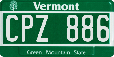 VT license plate CPZ886