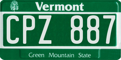 VT license plate CPZ887