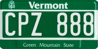 VT license plate CPZ888