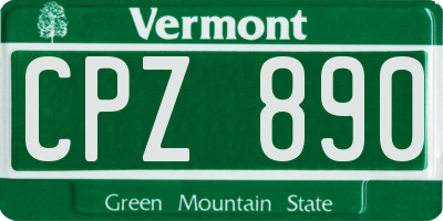 VT license plate CPZ890