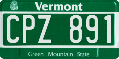 VT license plate CPZ891
