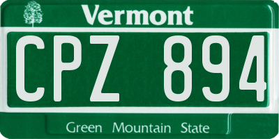 VT license plate CPZ894