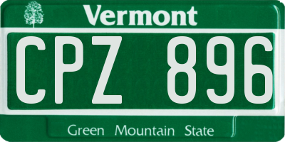VT license plate CPZ896