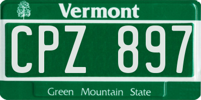 VT license plate CPZ897