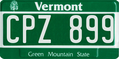 VT license plate CPZ899