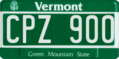VT license plate CPZ900
