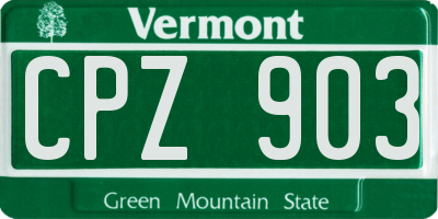 VT license plate CPZ903