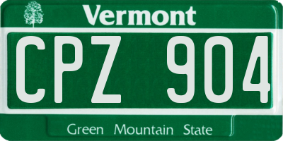 VT license plate CPZ904