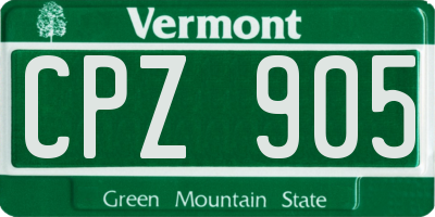 VT license plate CPZ905