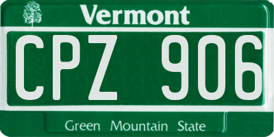 VT license plate CPZ906