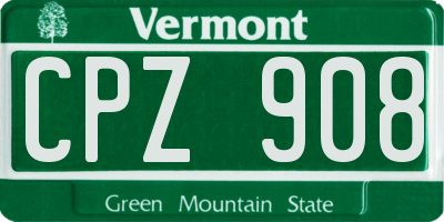 VT license plate CPZ908