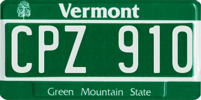 VT license plate CPZ910