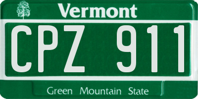VT license plate CPZ911