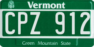 VT license plate CPZ912
