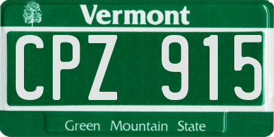 VT license plate CPZ915