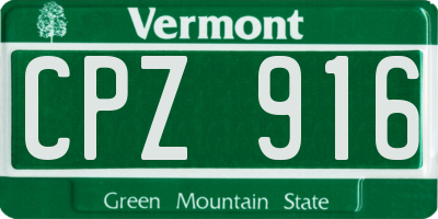 VT license plate CPZ916
