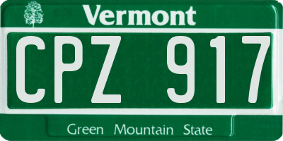 VT license plate CPZ917