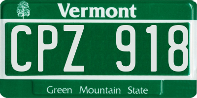 VT license plate CPZ918