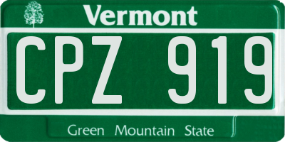 VT license plate CPZ919
