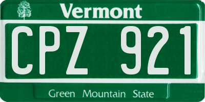 VT license plate CPZ921