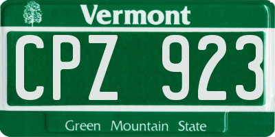 VT license plate CPZ923