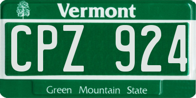 VT license plate CPZ924