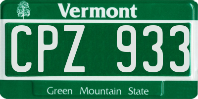 VT license plate CPZ933