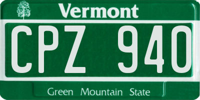 VT license plate CPZ940
