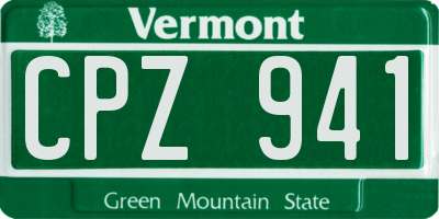 VT license plate CPZ941