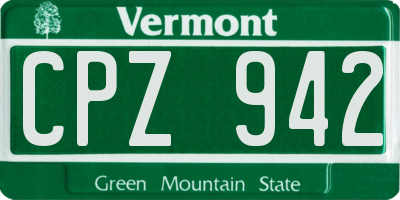 VT license plate CPZ942