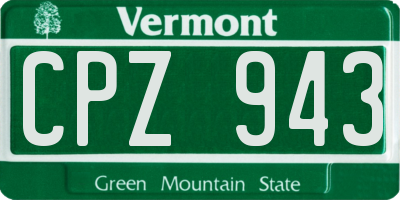 VT license plate CPZ943