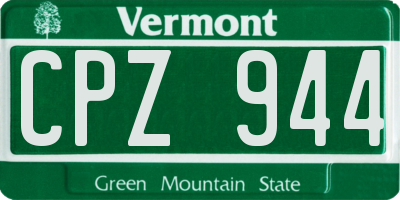 VT license plate CPZ944