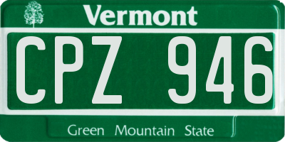 VT license plate CPZ946