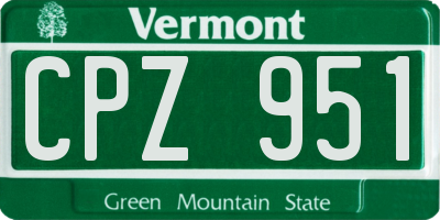 VT license plate CPZ951