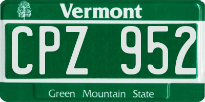 VT license plate CPZ952