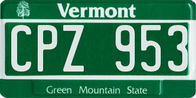 VT license plate CPZ953