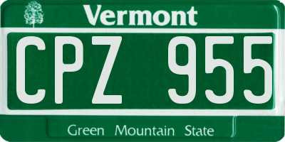VT license plate CPZ955