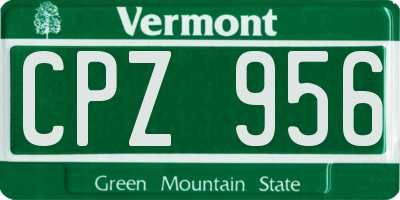 VT license plate CPZ956