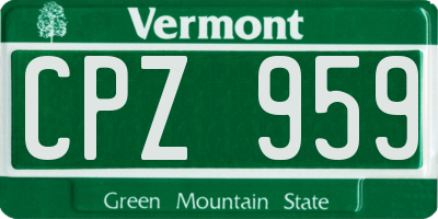 VT license plate CPZ959