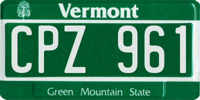 VT license plate CPZ961