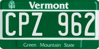 VT license plate CPZ962