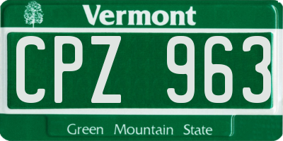 VT license plate CPZ963