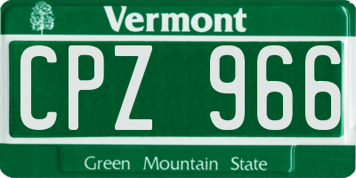 VT license plate CPZ966